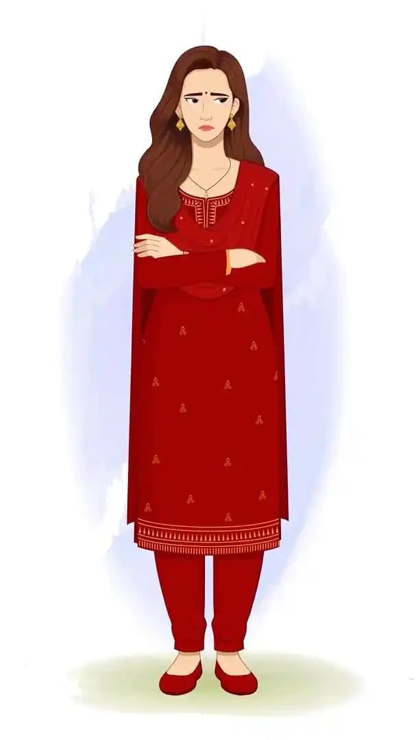 Annoyed Indian pretty lady animated vector cartoon character AKA Priya