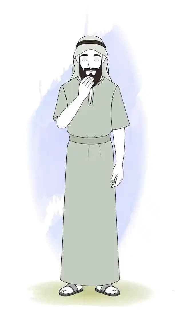 Arabic Man doing aadab animated vector cartoon character AKA Anwar