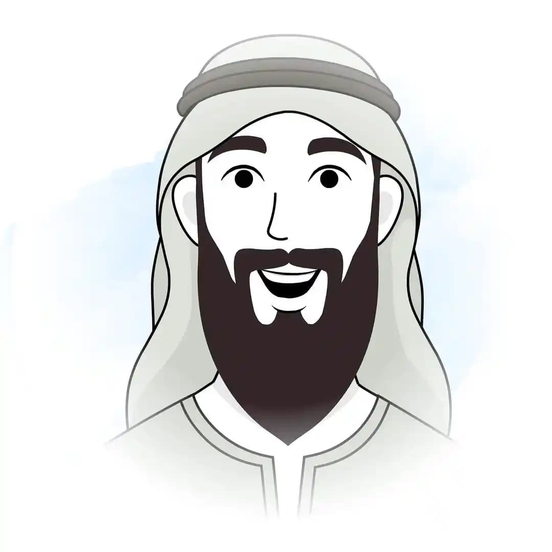 Muslim man multiple face expression animated vector cartoon character AKA Anwar