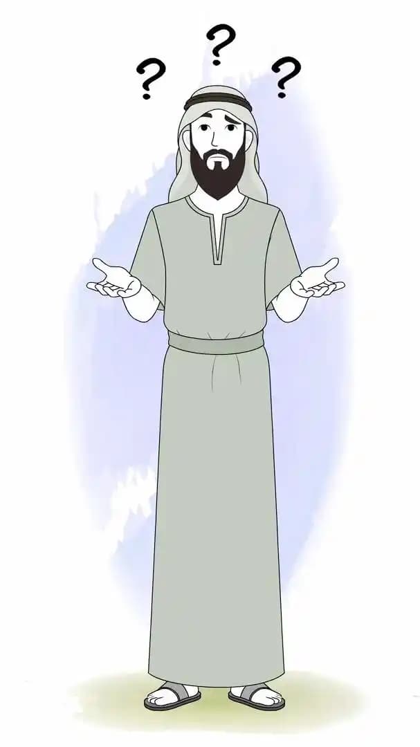 Confused arabic man animated vector cartoon character AKA Anwar