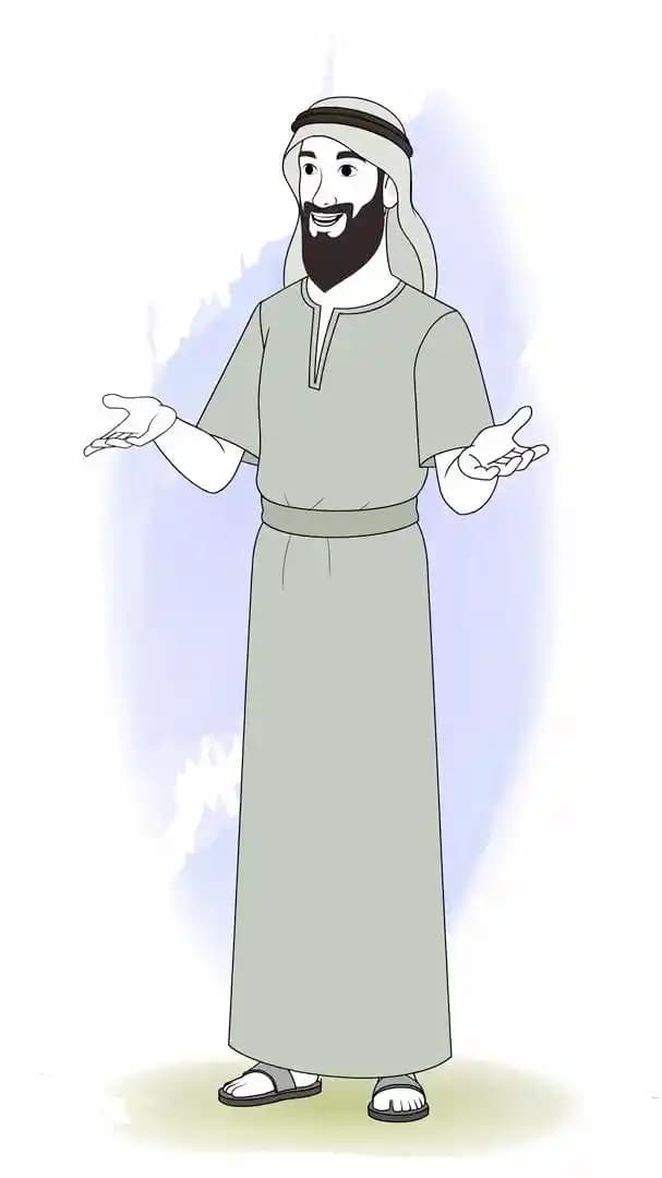 Arab man explaining information animated vector cartoon character AKA Anwar