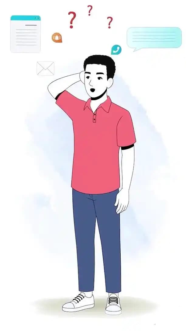 Confused asian man animated vector cartoon character AKA Mateo