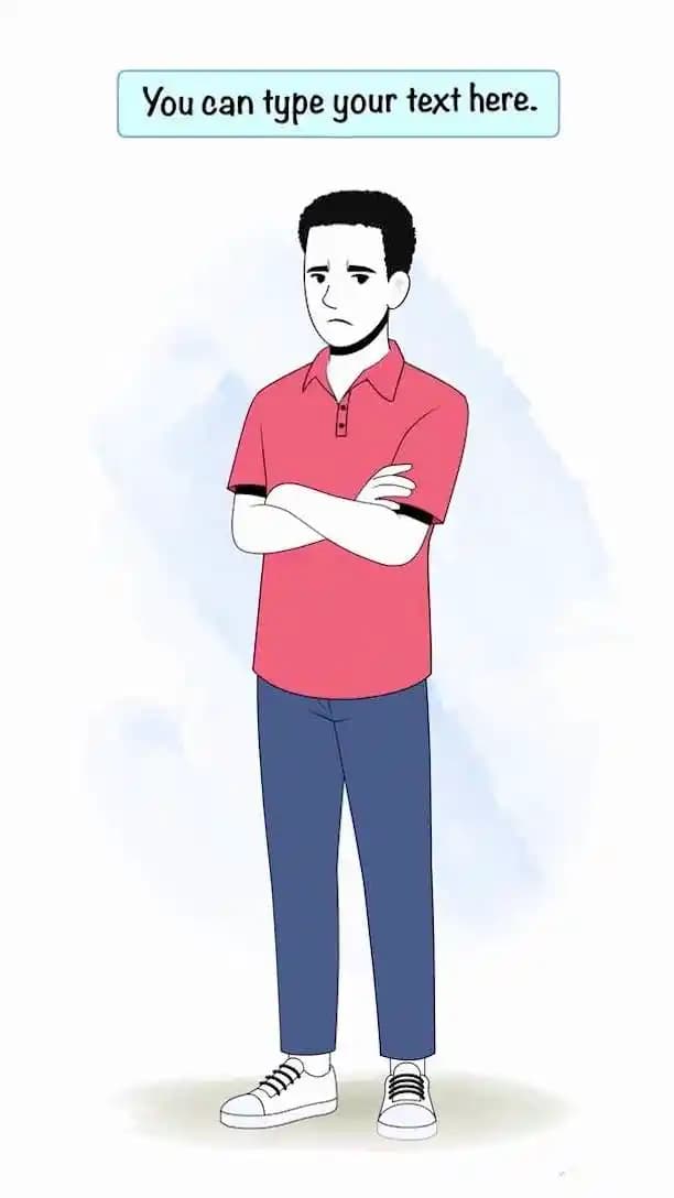Annoyed man animated vector cartoon character AKA Mateo