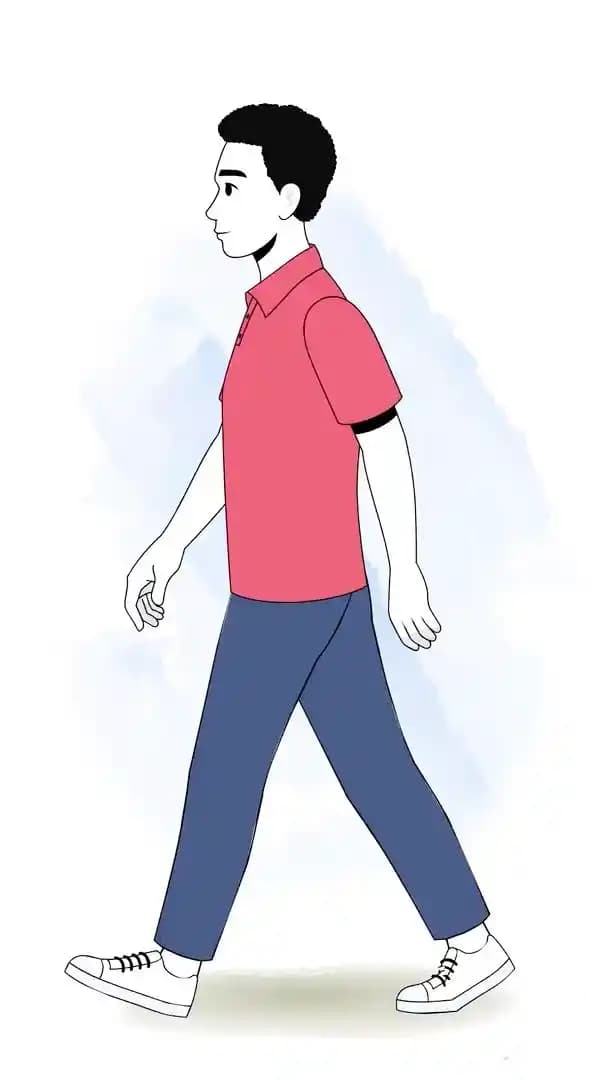 White man side walking pose animated vector cartoon character AKA Mateo