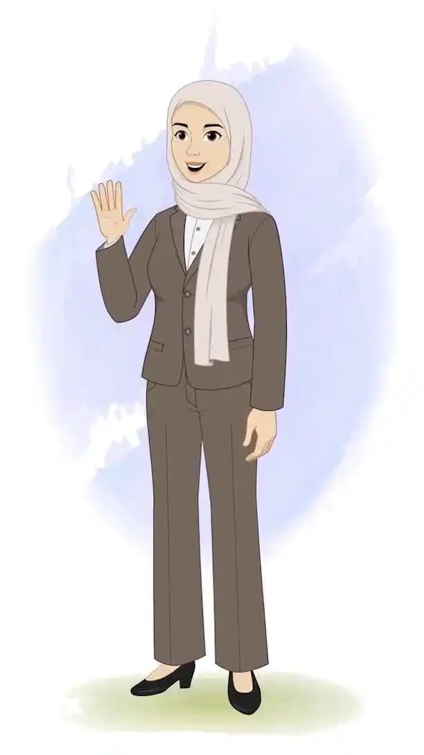 Hijab girl saying hi animated vector cartoon character AKA Iqra