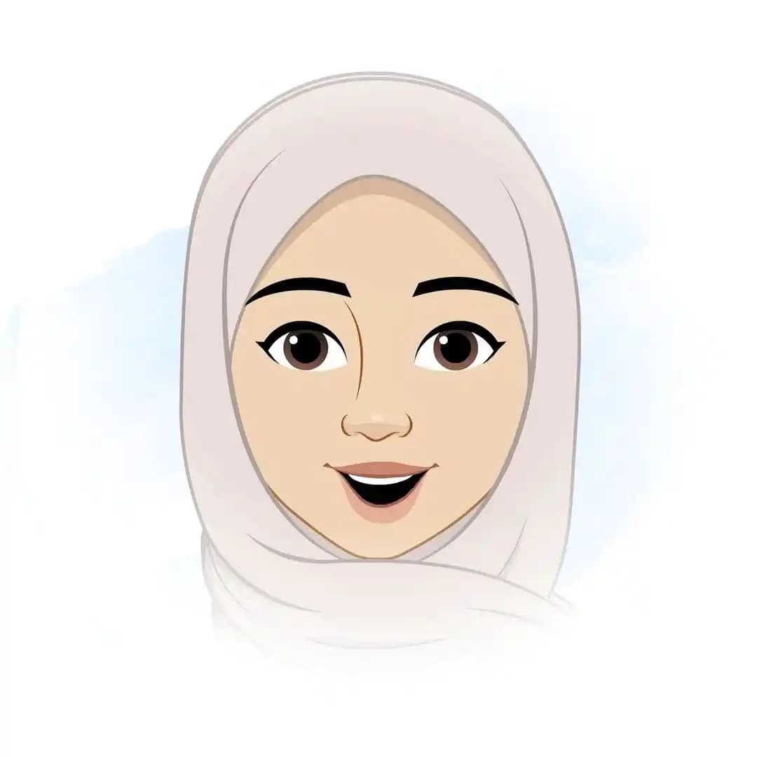 Hijab girl multiple face expression animated cartoon character vector AKA Iqra