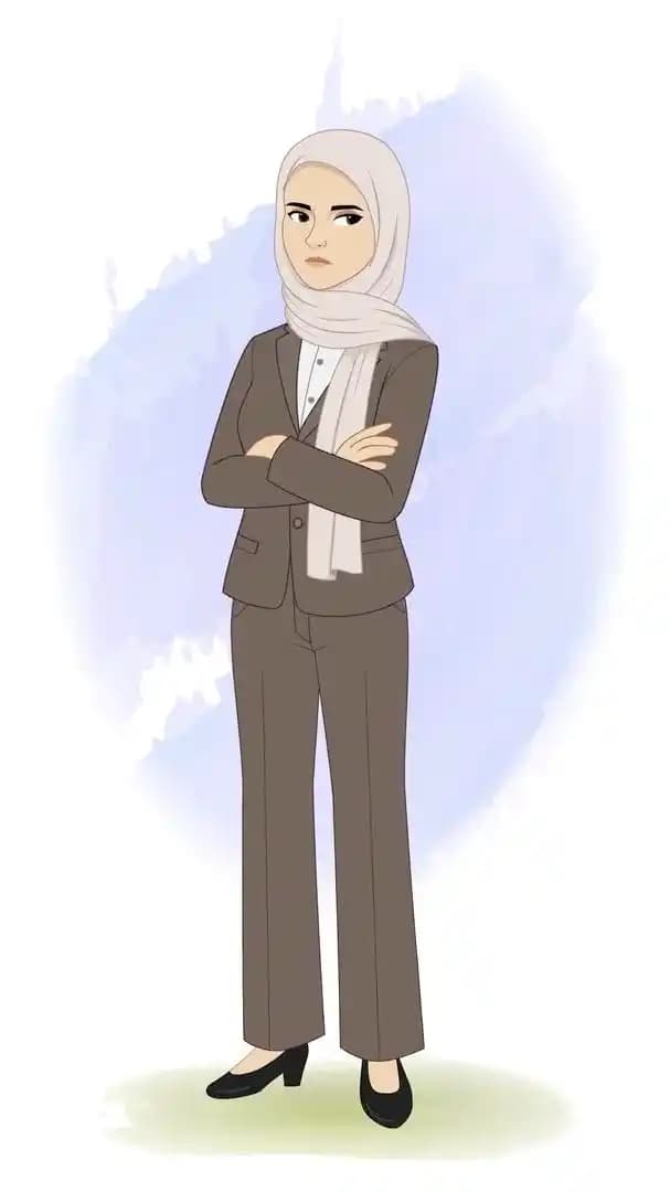 Muslim girl annoyed pose animated vector cartoon character AKA Iqra