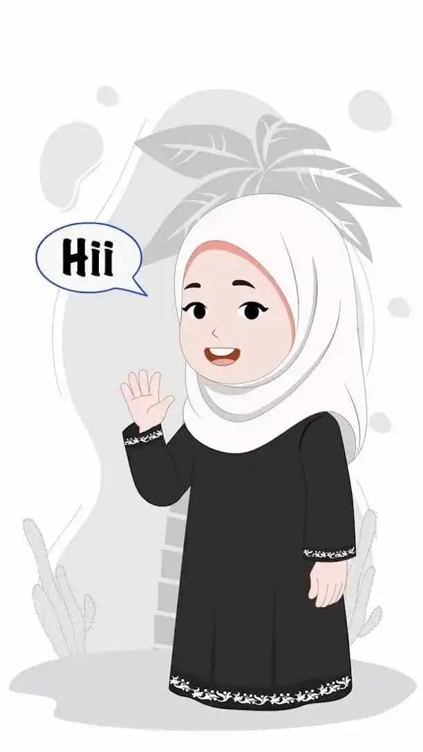 Arab girl saying hi pose animated vector cartoon character AKA Mahnoor