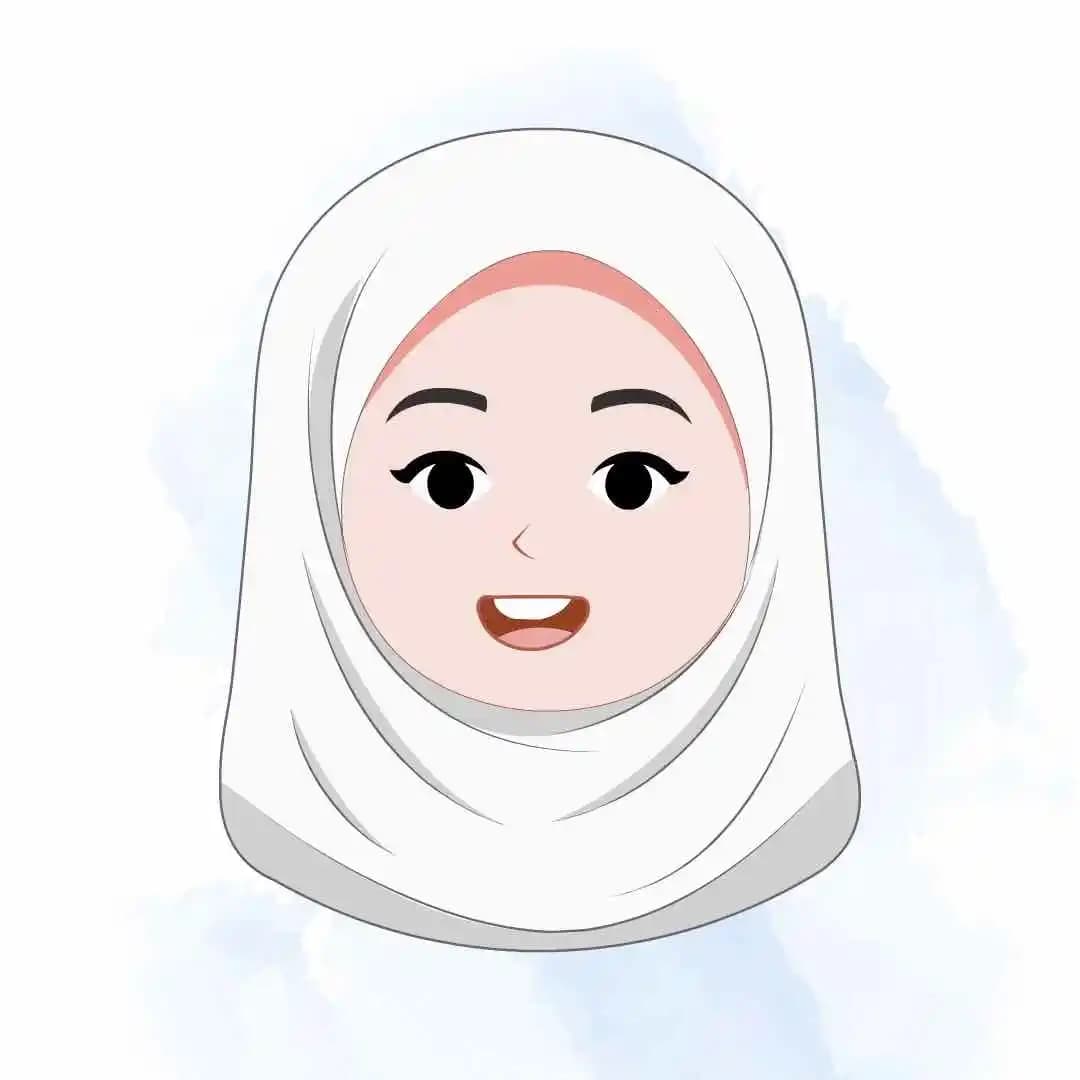 Hijab girl animated face expression vector cartoon character AKA Mahnoor