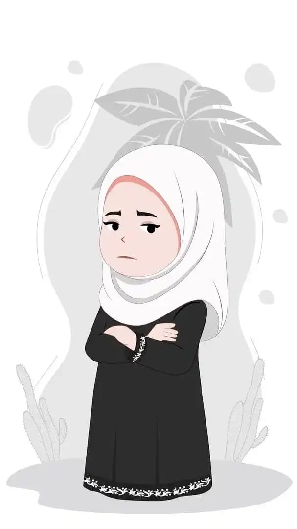 Annoyed Islamic girl animated vector cartoon character AKA Mahnoor