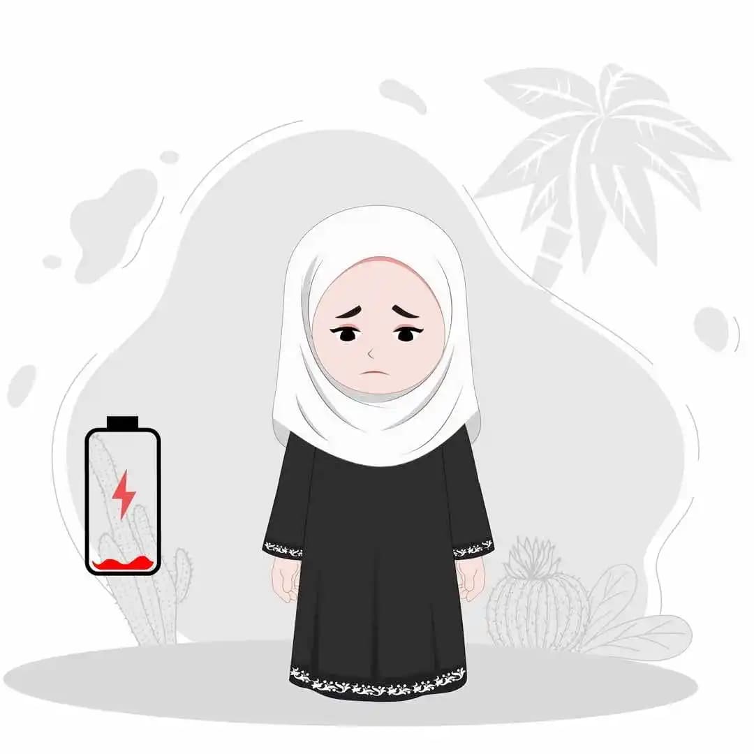 Islamic girl feeling sad animated vector cartoon character AKA Mahnoor