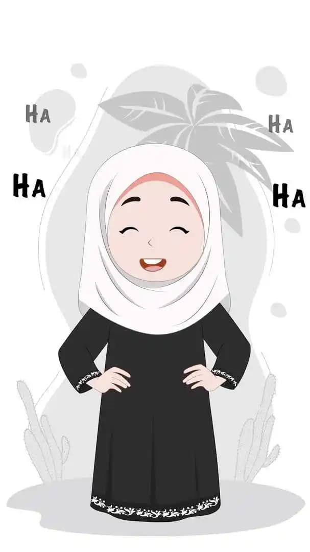 Saudi little girl laughing pose animated vector cartoon character AKA Mahnoor