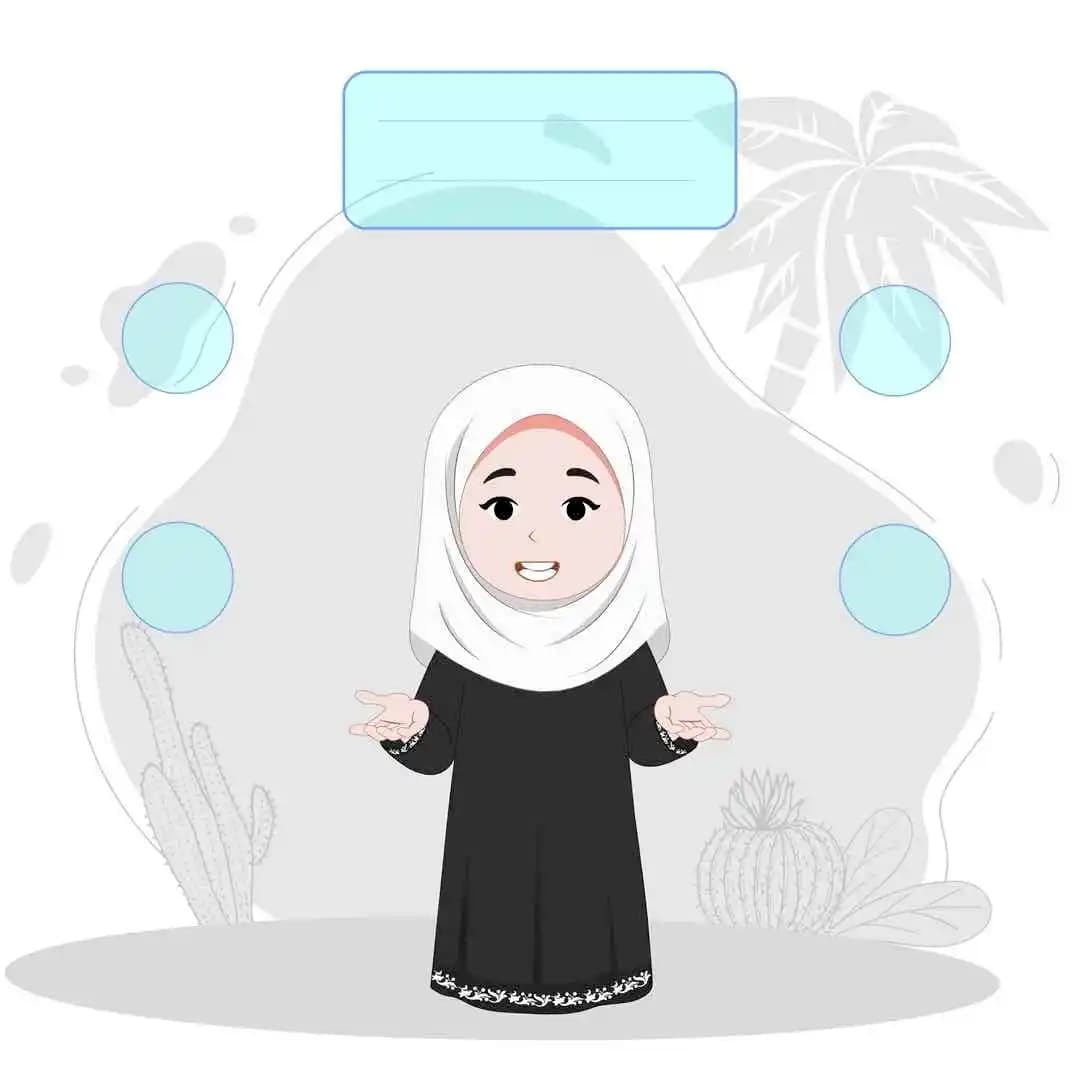 Cute girl wearing hijab explaining pose animated vector cartoon character AKA Mahnoor