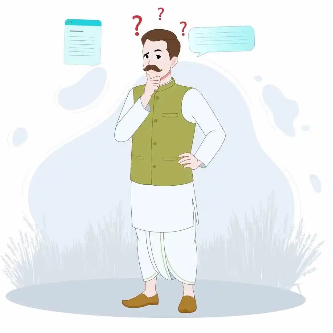 Village man thinking about solutions animated vector cartoon character AKA Sundar Paal