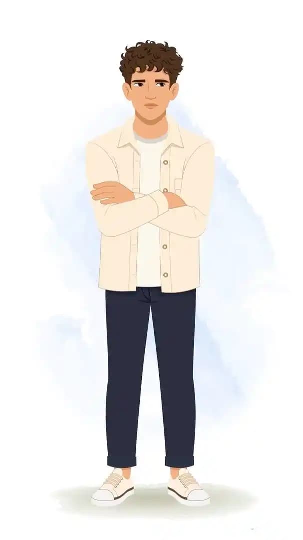 Animated vector cartoon man annoyed pose AKA Akshat