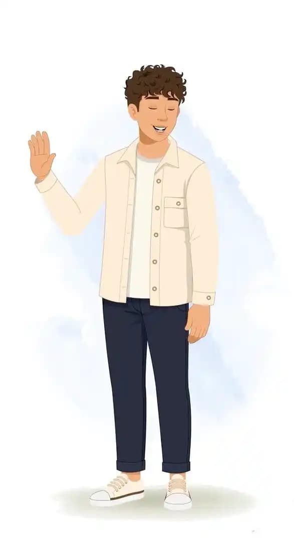 2d Man cartoon character saying no animated vector AKA Akshat