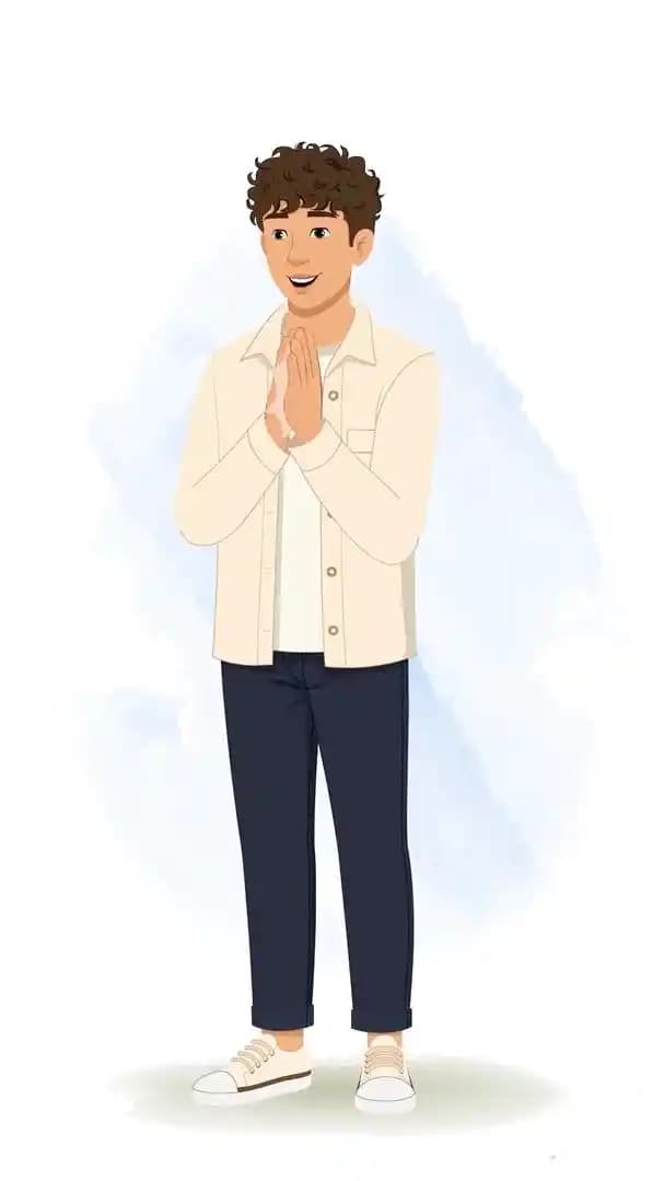 Man cartoon character doing clapping animated vector AKA Akshat