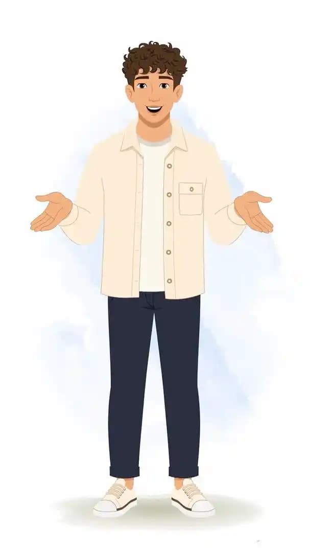 Cartoon man talking pose animated vector character AKA Akshat