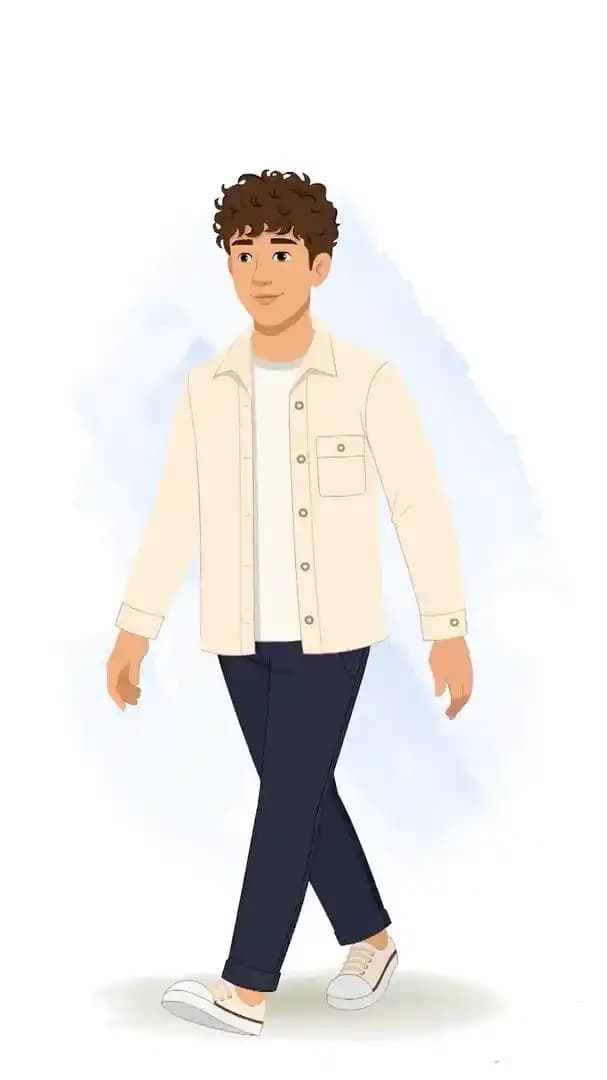 Man cartoon character walking animated vector AKA Akshat