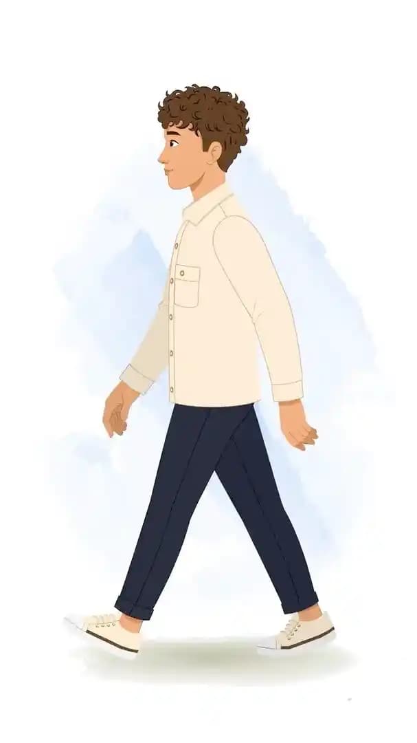 2d Character side walk cycle animated cartoon vector AKA Akshat