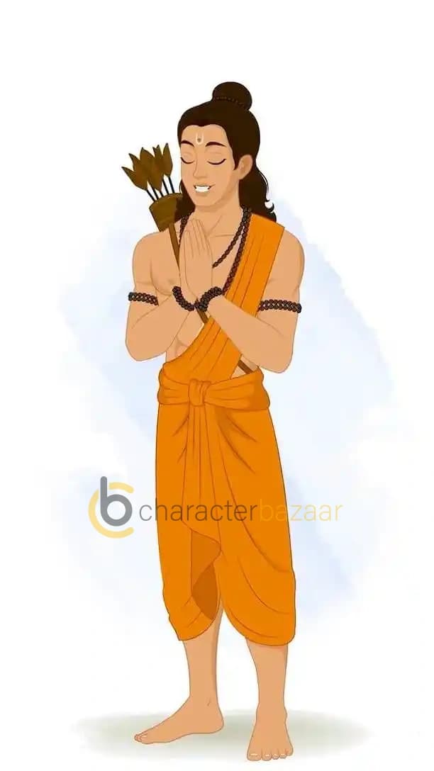 Lord Laxman greeting pose animated vector cartoon character AKA Lord Laxman