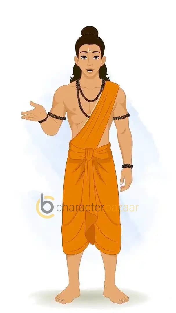 2d animated vector character lord Laxman talking pose cartoon AKA Lord Laxman