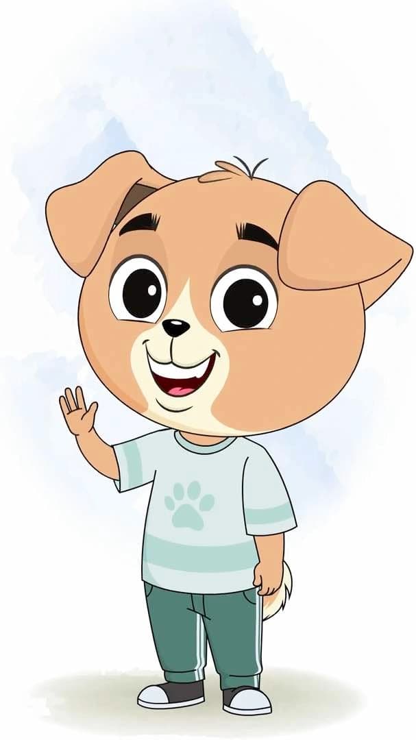 A dog saying hello animated cartoon character aka drag the dog