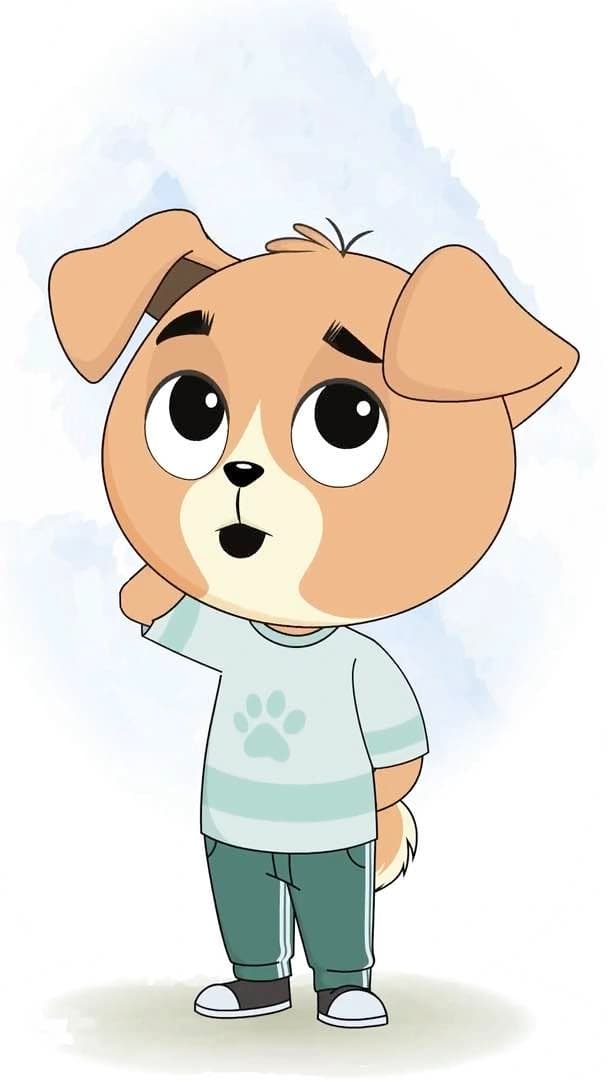 A confused dog animated cartoon character aka drag the dog 3/4