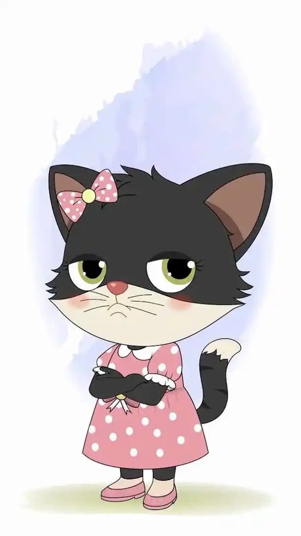 Annoyed cat vector character animated cartoon AKA Tama The Cat