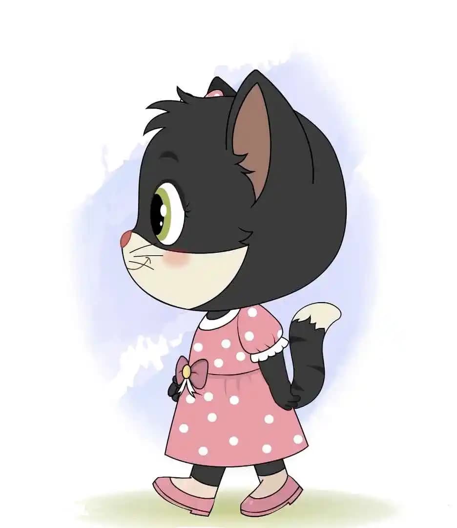 Animated character cartoon cat side walking vector AKA Tama The Cat