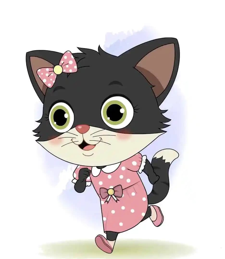 Cartoon cat running vector animated character AKA Tama The Cat