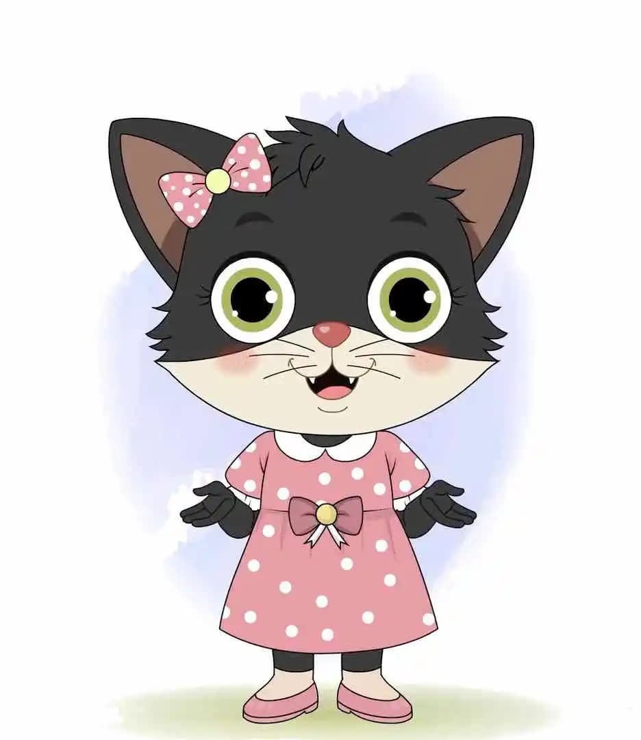 Cartoon cat talking animation vector pose AKA Tama The Cat