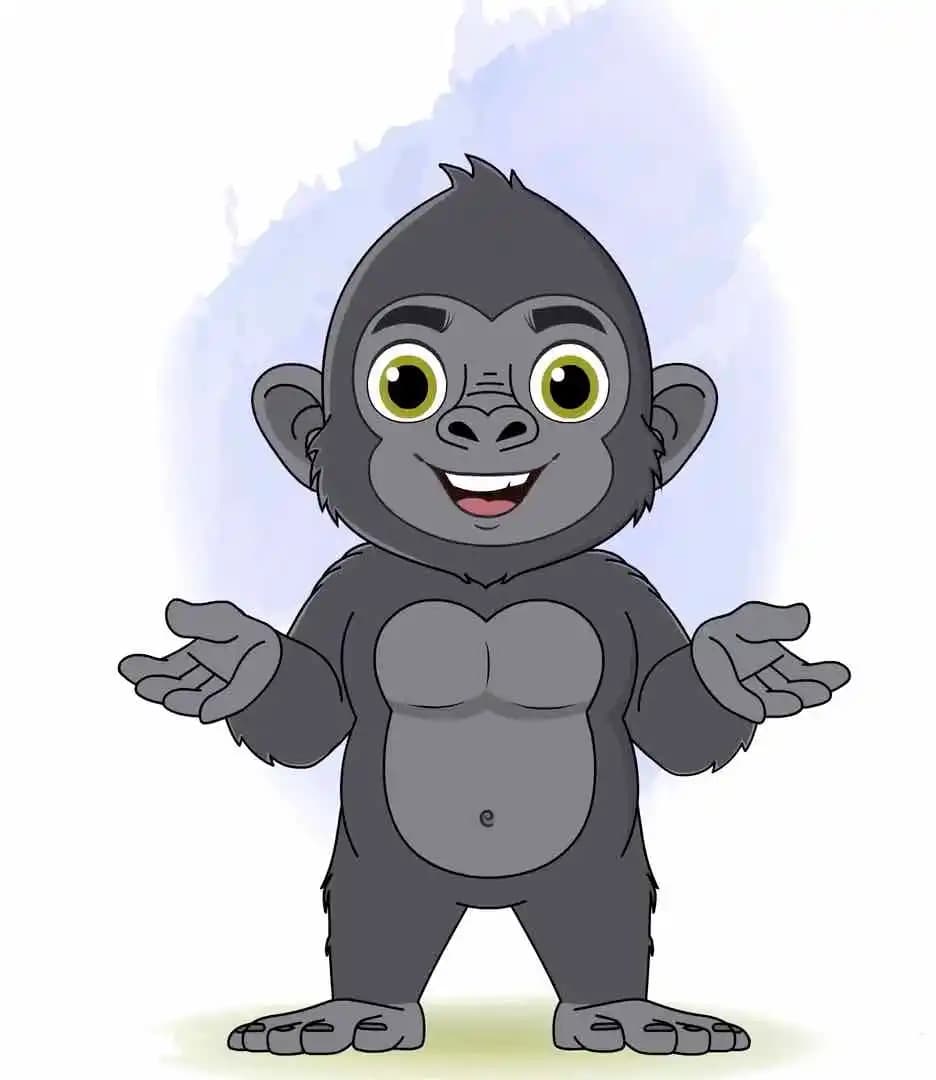 Animated gorilla talking pose vector character AKA Soku The Gorilla
