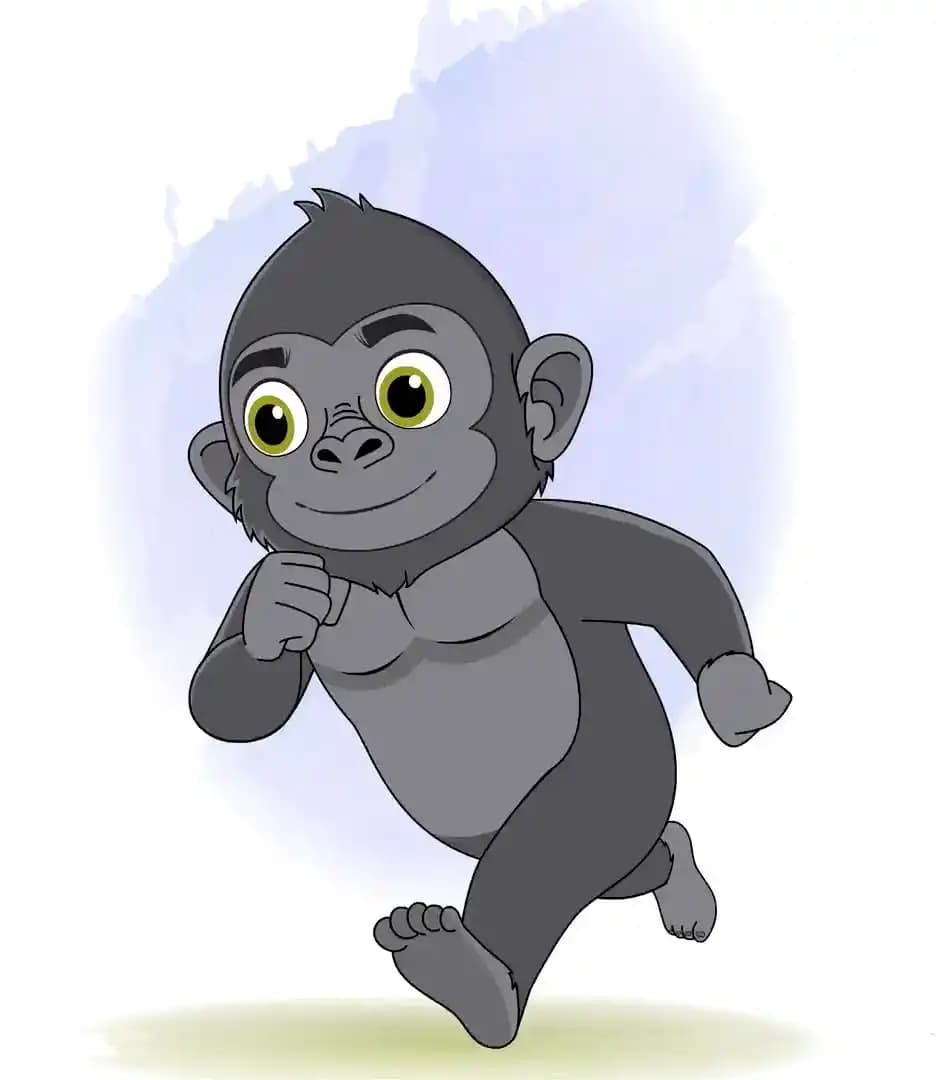 Gorilla vector animated character running pose AKA Soku The Gorilla