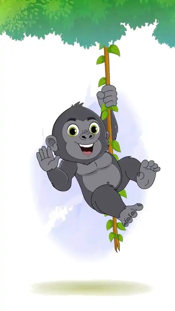 Animated gorilla swinging pose vector character AKA Soku The Gorilla