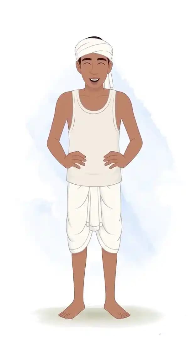 Indian man dhobi cartoon laughing vector animation AKA Shamu
