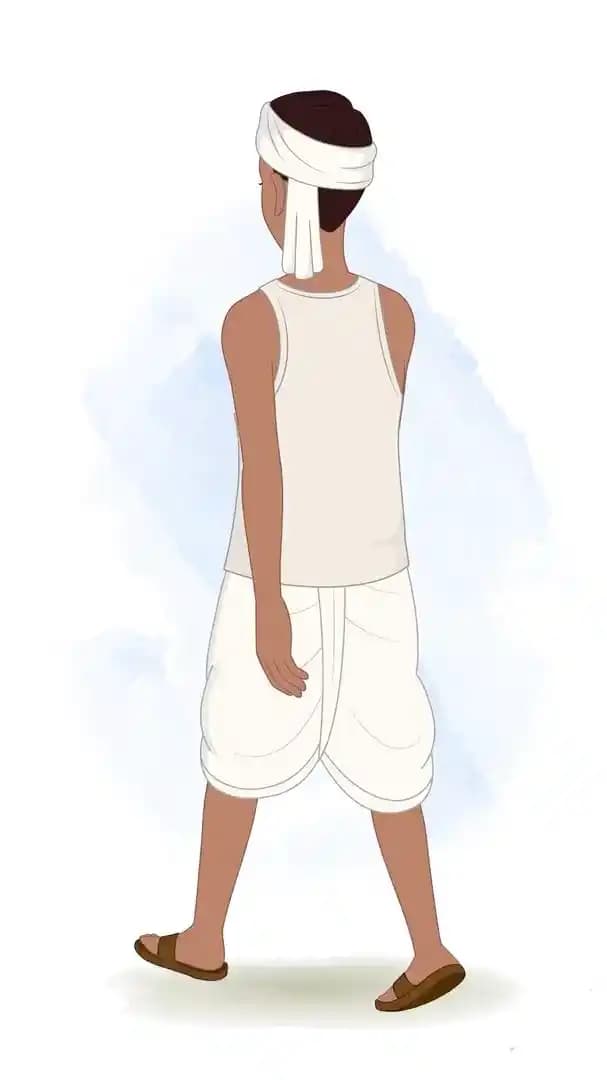 Dhobi cartoon rural vector back view walking animation AKA Shamu