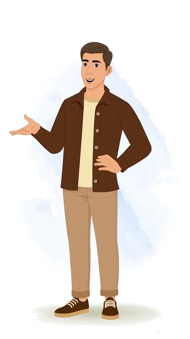 Simple cartoon 2d man speaking animation vector AKA Kabir