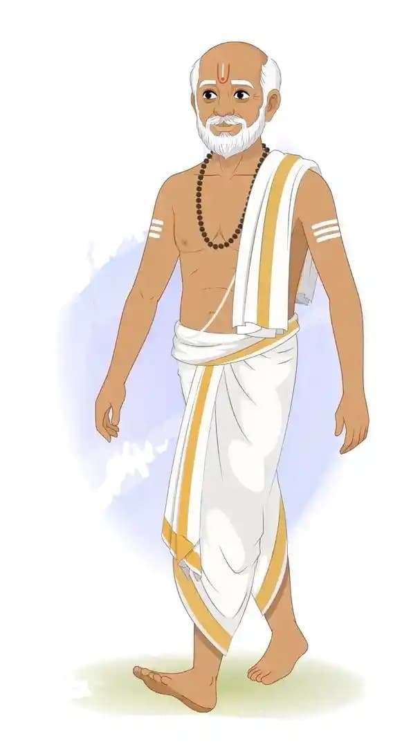 Cartoon pandit priest characters walk cycle animation AKA Hari Das