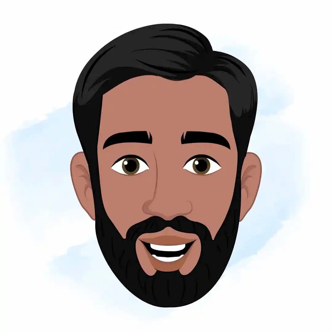 Hand drawn man indian cartoon characters animated face expressions AKA Raghu