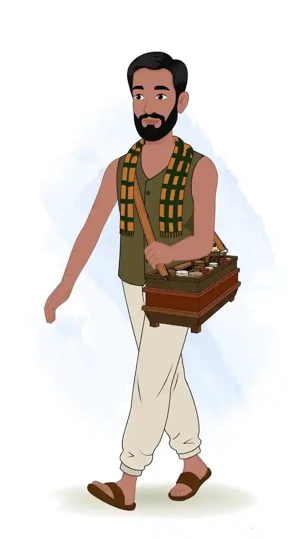 Poor character animated man cartoon walk cycle AKA Raghu