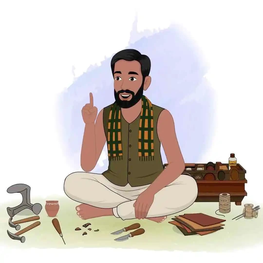 Male cartoon character talking while sitting animation vector AKA Raghu