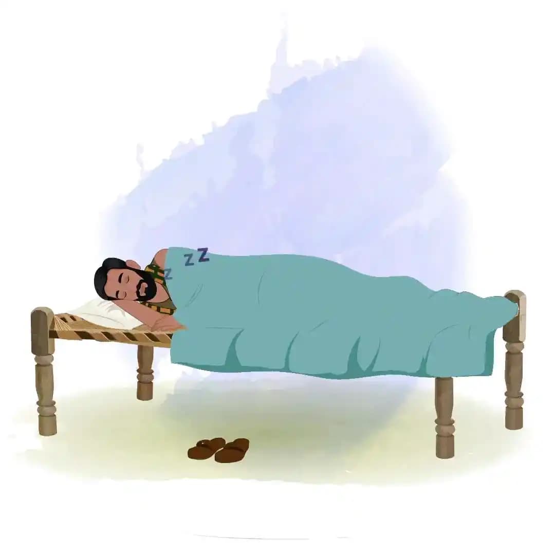 2d Animated man indian characters poor cartoon sleeping animated vector AKA Rahgu