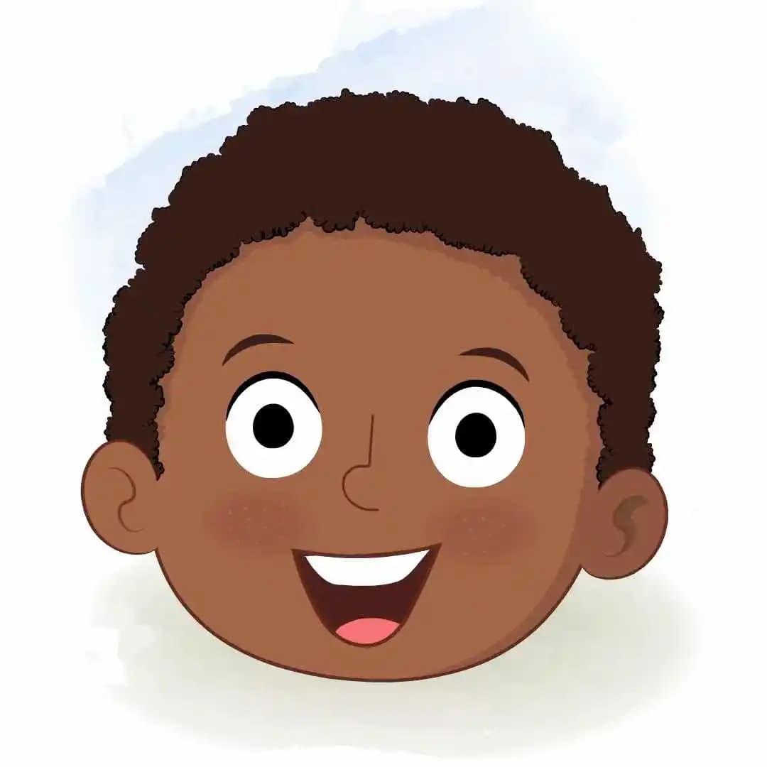 Animated kid cartoon face expression vector character AKA Ketan