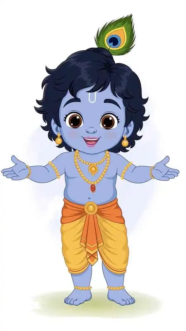 2d Animated bal krishna talking pose vector character