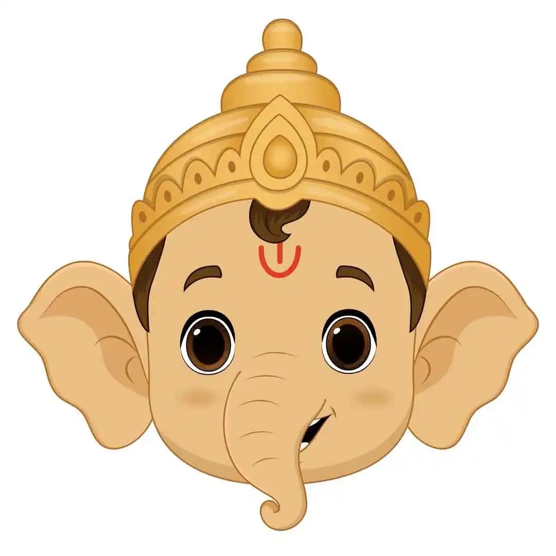2d Animated lord ganesh face expression set cartoon vector