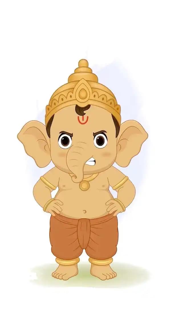 Ganesha vector angry pose animated vector