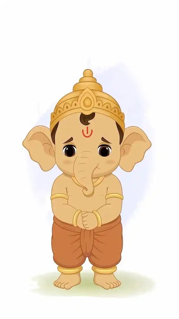 2d Cartoon ganesh bhagwan animated character sad pose