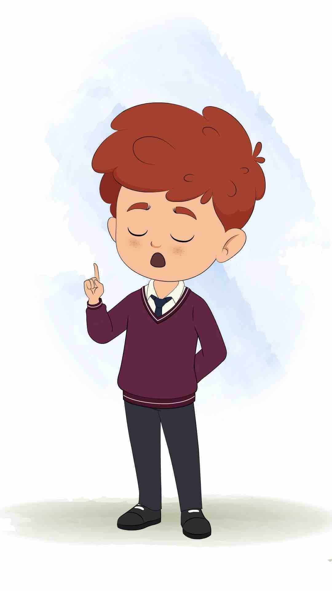 A red hair boy saying no animated cartoon character aka sunny