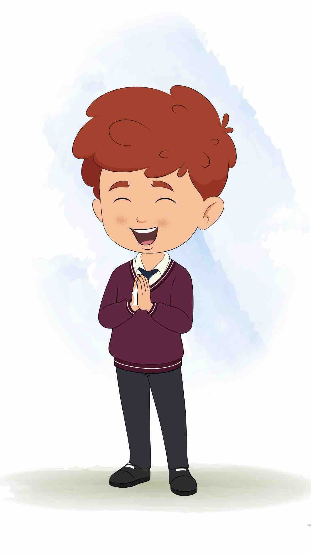 A red hair clapping animated cartoon character aka sunny